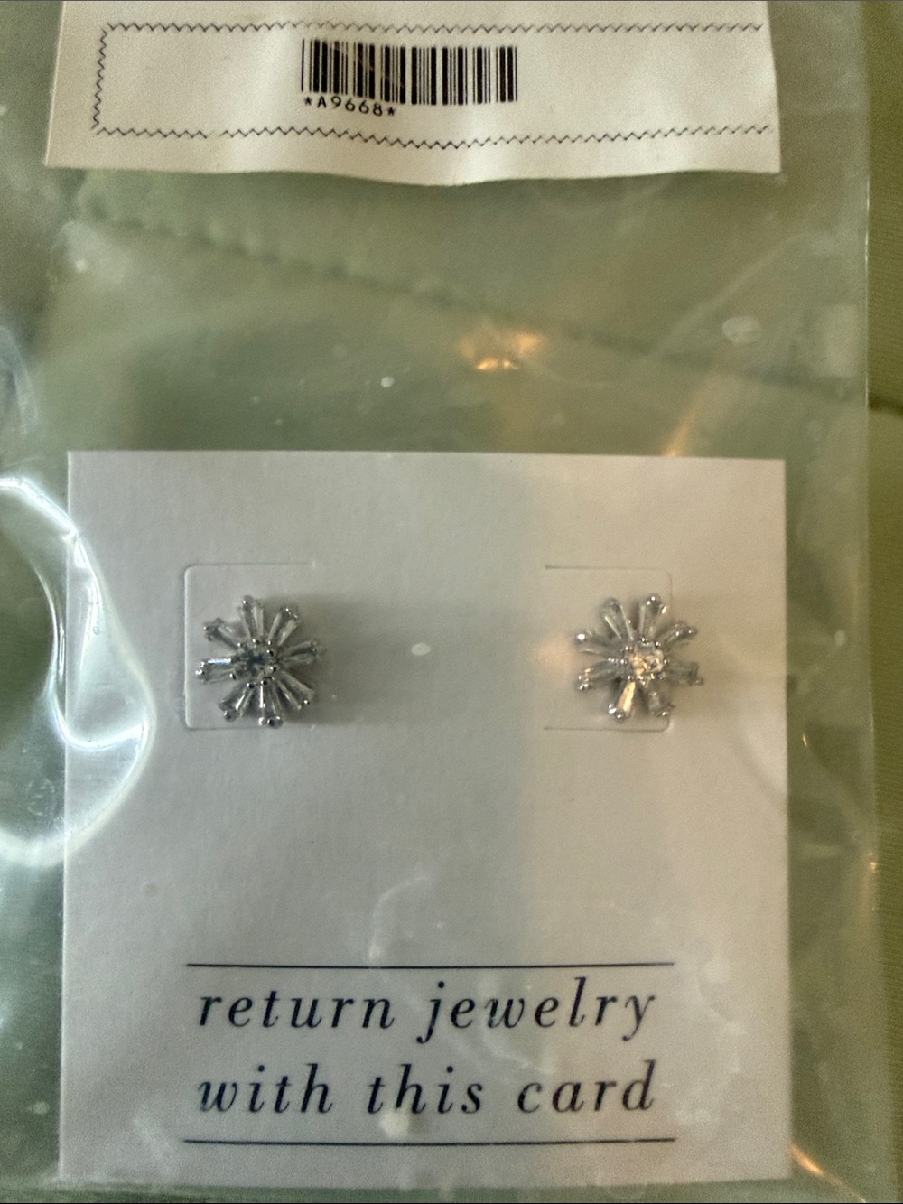 Silver Floral Burst Stud Earrings - Unbranded